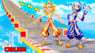 GTA 5 - КАК ДАЛЕКО СОЛНЦЕ И ЛУНА ФНАФ 9 СМОЖЕТ ЗАБРАТЬСЯ ПО СТУПЕНЬКАМ ЛЕСТНИЦЫ ? - ЭКСПЕРИМЕНТЫ ГТА 5